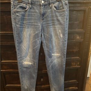 White House Black Market Blue Skinny Distressed Jeans